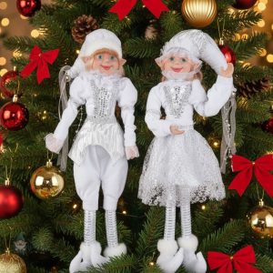 Lutin farceur blanc pour décoration de jardin