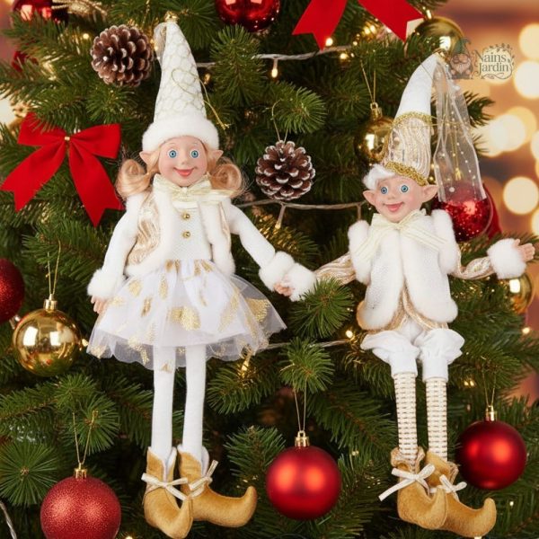 Lutin de jardin blanc, accessoire amusant pour l'extérieur