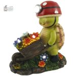 Gnome de jardin avec brouette, accessoire de décoration amusant
