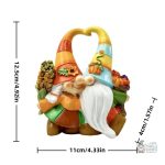 Figurine de jardin automnale, style contemporain et coloré