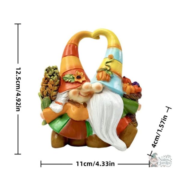 Figurine de jardin automnale, style contemporain et coloré
