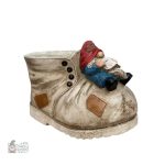 Sculpture de nain de jardin avec accessoire de botte