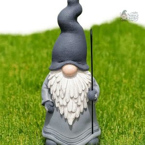 Statue de jardin : nain amusant avec canne en main