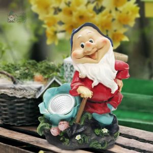 Nain de jardin avec projecteur décoratif