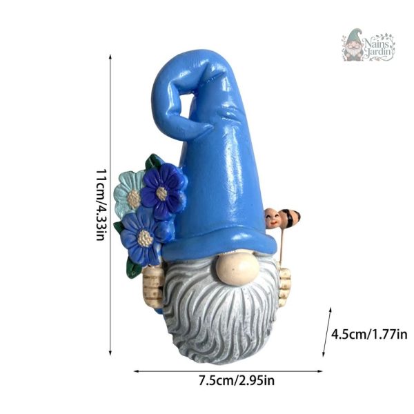 Nain de jardin bleu décoratif, ajout coloré pour le jardin