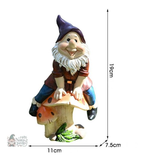Figurine de nain de jardin en forme de champignon coloré