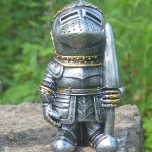 Figurine de nain chevalier pour décoration extérieure