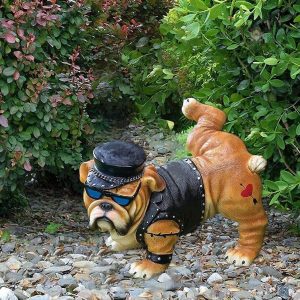 Nain de jardin moderne en forme de chien