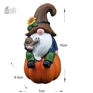 Figurine de jardin citrouille avec un design amusant