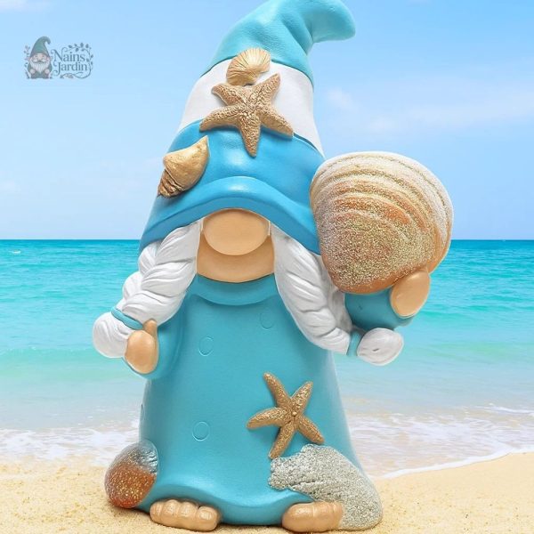 Nain de jardin humoristique avec design coquillage
