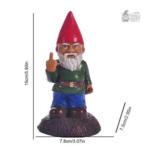 Nain de jardin doigt d'honneur en version humoristique
