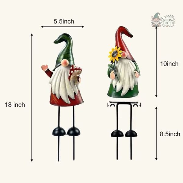 Accessoire de jardin : nain en métal élégant