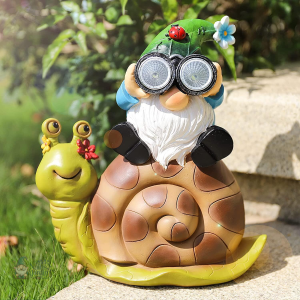 Nain de jardin escargot décoratif en résine colorée