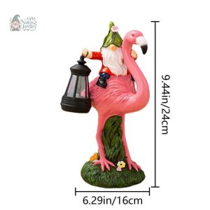 Nain de jardin coloré en flamand rose