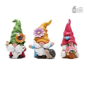 Gnome coloré avec fleurs, idéal pour le jardin