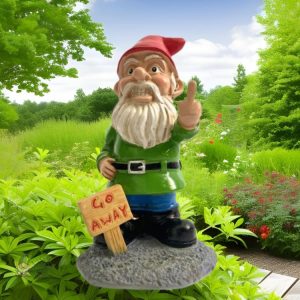 Nain de jardin moderne Go Away, décoration extérieure originale