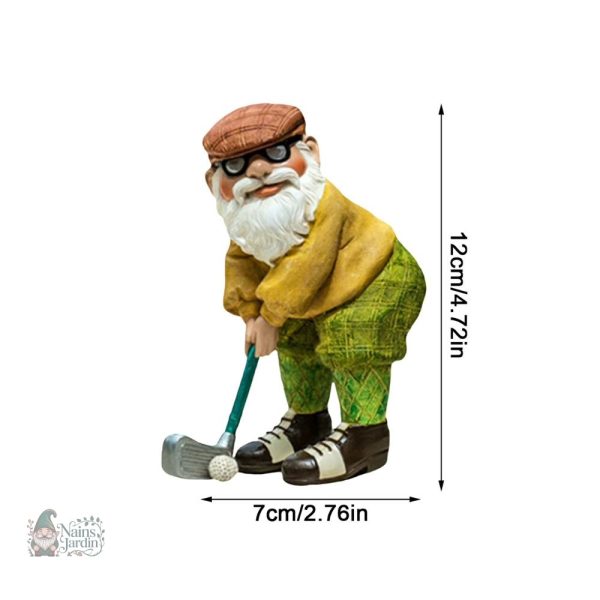 Nain de jardin au style contemporain, passionné de golf