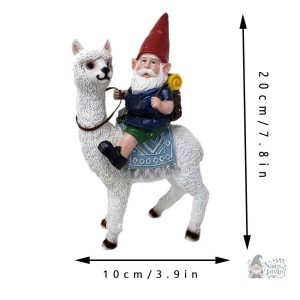 Décoration extérieure ludique avec un nain de jardin lama