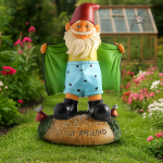 Nain de jardin décoratif lubrique en résine colorée