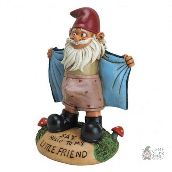 Figurine de jardin nain au style provocateur et ludique