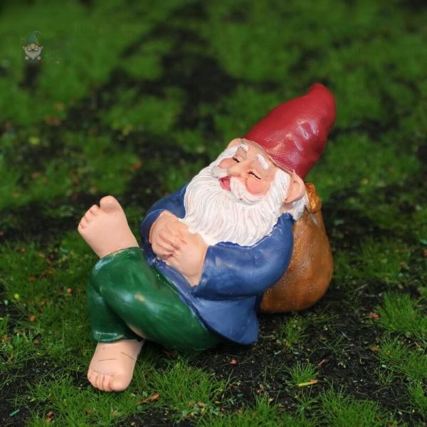 Gnome de jardin décoratif en résine artisanale