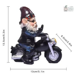 Nain de jardin provocateur au style biker