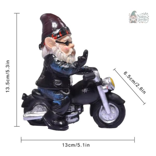 Nain de jardin provocateur au style biker