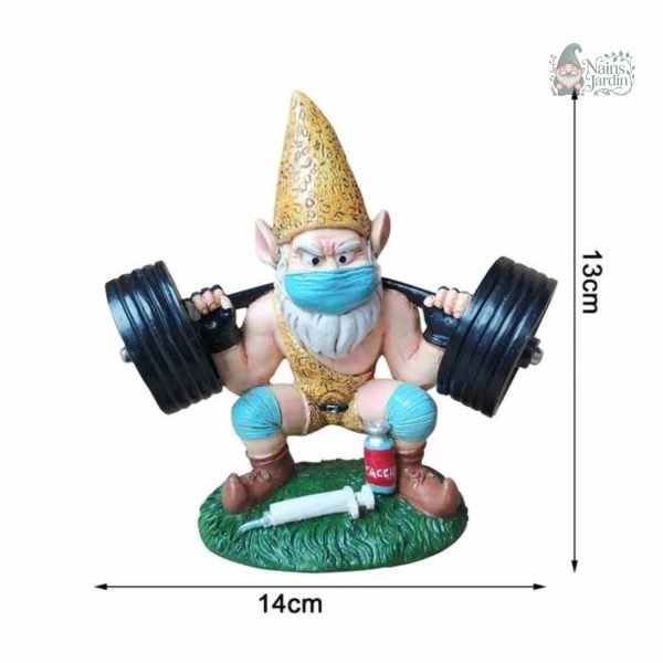 Décoration de jardin originale : nain de jardin fitness dynamique