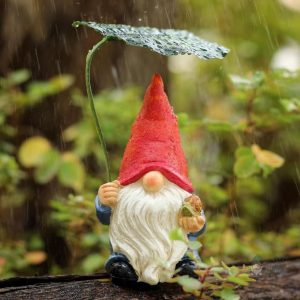 Figurine décorative de jardin avec parapluie