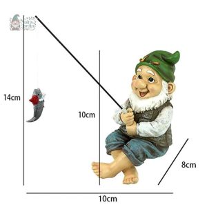 Figurine de jardin pêcheur, style moderne et décoratif