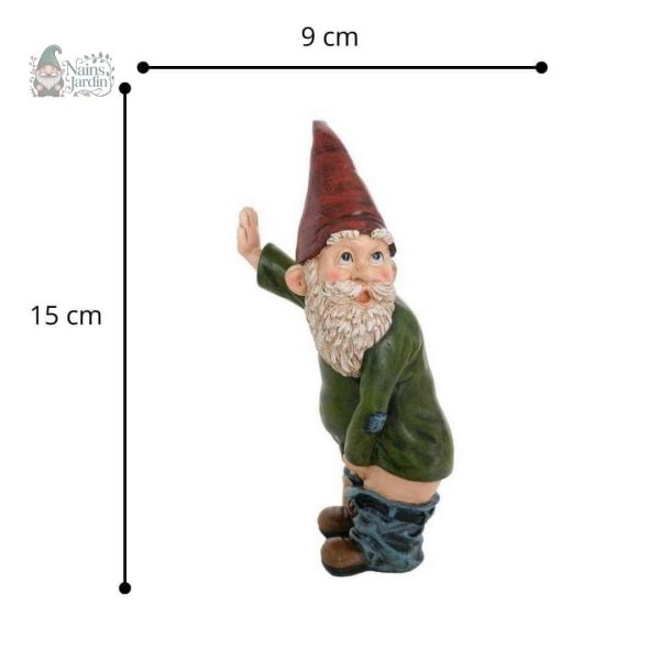 Figurine de jardin humoristique, nain en train de faire pipi