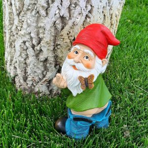Nain de jardin avec geste provocateur en réduction