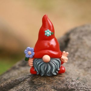 Nain de jardin rouge design contemporain pour extérieur