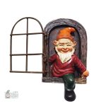Figurine de jardin amusante, personnage Simplet en résine colorée