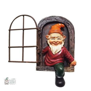 Figurine de jardin amusante, personnage Simplet en résine colorée