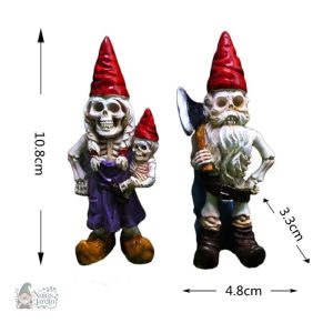 Figurine de jardin en forme de squelette, style gothique unique