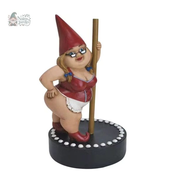 Nain de jardin humoristique, version stripteaseuse pour embellir l'extérieur