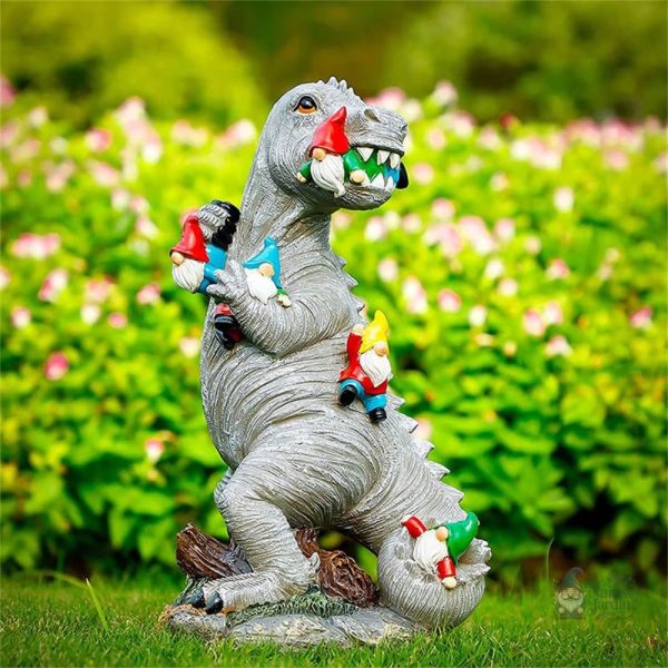 nain-de-jardin-t-rex-1 Nain de jardin T-Rex moderne coloré et amusant