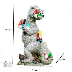 Nain de jardin style T-Rex, décoration extérieure originale