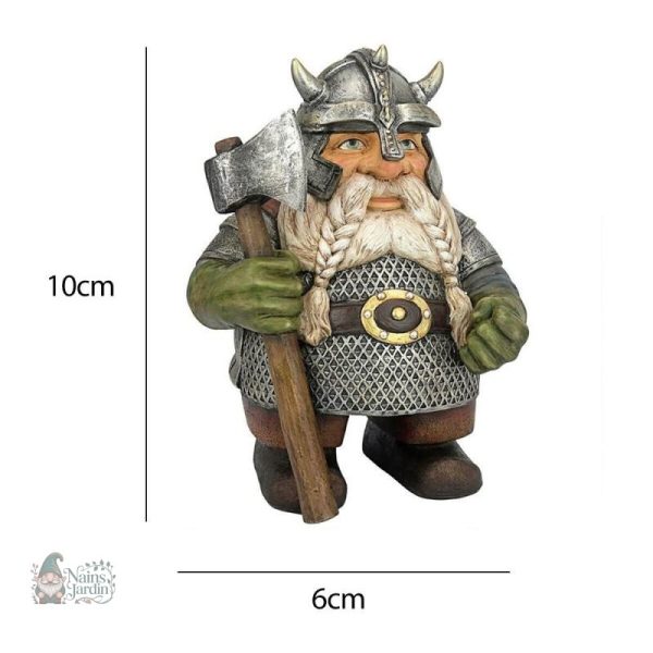 Figurine nain viking, style contemporain pour extérieur