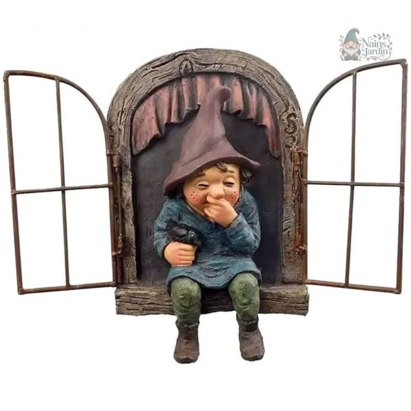 Gnome de jardin décoratif au design classique